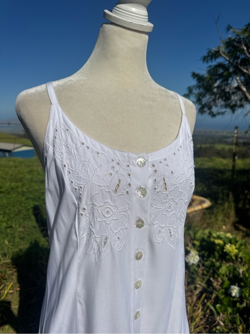 NWT Serendipity Maui Y2K Beach white Battenburg lace slip dress - Picture 2 of 8